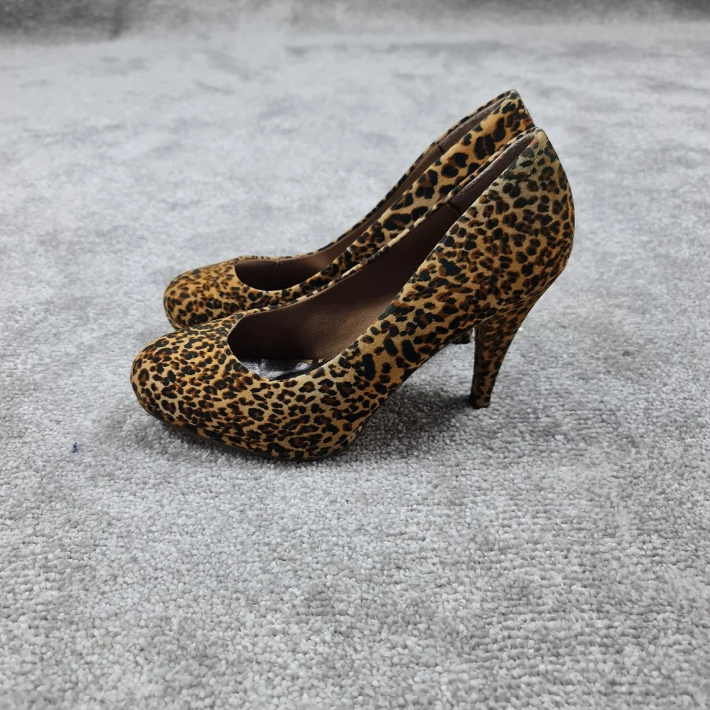 Barratts Brown Mix Animal Print Stiletto Heels Court Shoes UK 7 - Picture 2 of 8